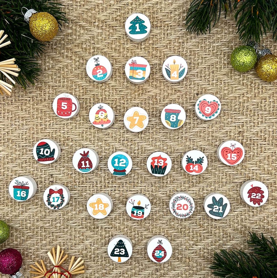 Motivperlen Advent weiß